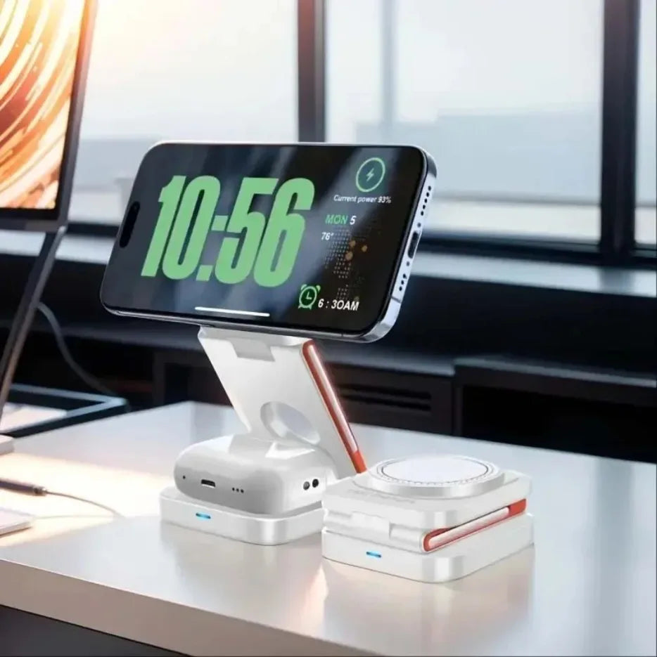 Station de Charge Magnétique 3-en-1
